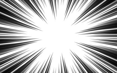 Soyut Radyal Çizgiler Arkaplanı. Manga ve çizgi roman çerçevesi. Vektör illüstrasyonu.