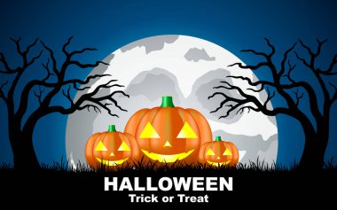 Ürkütücü balkabaklarıyla Cadılar Bayramı arka plan tasarımı. vektör illüstrasyonu.