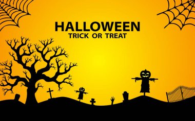 Cadılar Bayramı için arka plan tasarımı. Vektör illüstrasyonu.