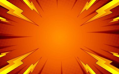 Şimşekli çizgi roman geçmişi. Vektör İllüstrasyonu.