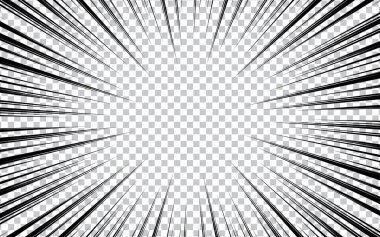 Çizgi roman eylem hattı arkaplanı. Manga hız çerçevesi, süper kahraman hareketi. Vektör illüstrasyonu