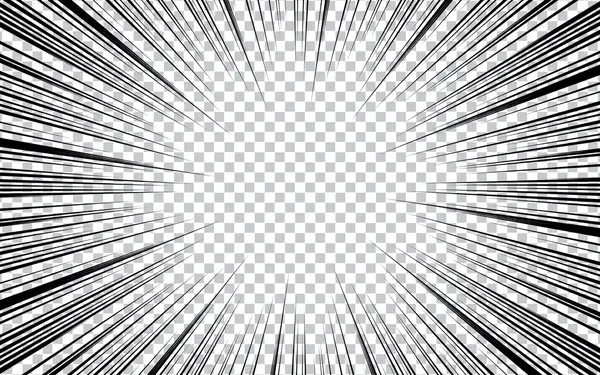 Çizgi romandaki siyah beyaz çizgi. Manga hız çerçevesi.