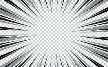 Boş siyah ve beyaz çizgi roman özet arkaplan şablonu