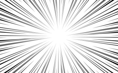 Bir daire içinde dizilmiş ışınların siyah ve beyaz karşıtlık arkaplanı.