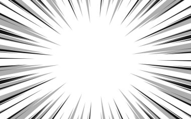 Çapraz çizgi arkaplanı. Komik güneş ışınları. Soyut siyah ve beyaz radyal çizgi çerçevesi. Manga ya da anime çizgi film patlama duvar kağıdı.
