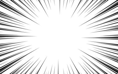 Çizgi roman arka planı. Manga hız çerçevesi, süper kahraman hareketi. Siyah ve beyaz vektör gösterimi.