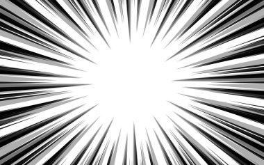 Çizgi roman ve manga hız çizgileri. Patlama geçmişi. Vektör illüstrasyonu.