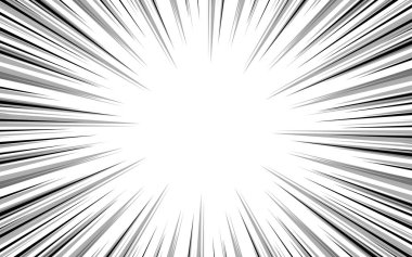 Çizgi roman tarzı siyah ve beyaz çizgi arka plan. Manga hız çerçevesi. Süper kahraman hareketi. Vektör illüstrasyonu.