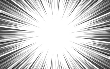 Çizgi romandaki siyah beyaz çizgiler. Manga hız çerçevesi. Vektör illüstrasyonu.