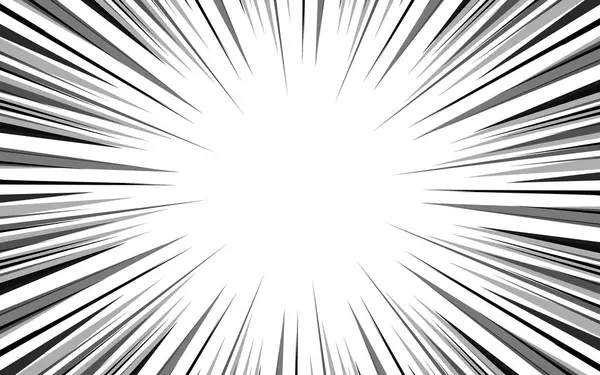 Radyal hız çizgileri arkaplanı. Çizgi roman çizgileri duvar kağıdı. Soyut siyah ve beyaz yıldırım etkisi çerçeve tasarımı. Manga ya da çizgi film güneş ışınları.
