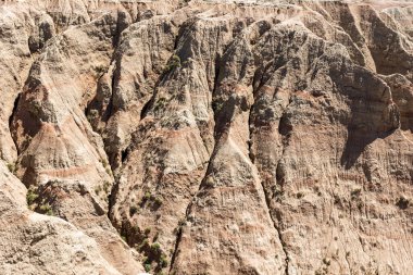 Badlands Ulusal Parkı 'ndaki Panorama Point' teki Banded Rocks, Güney Dakota, ABD