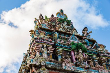 Grand Baie 'deki Tamil Surya Oudaya Sangam Tapınağı' nda dekorasyon, Pamplemousses bölgesi, Mauritius