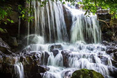 Eureka or Ravin waterfall in backyard of Maison Eureka, city of Moka, Mauritius