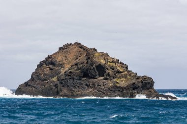 Roque de Garachico, volkanik bir patlamanın kalıntısı, Garachico, Kanarya adası Tenerife, İspanya