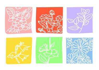 Soyut bitki elementleri. Kanva elementleri