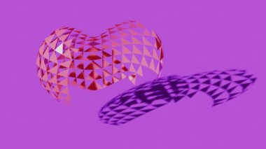 Alçak kırmızı kalp. Minimum modern hareket tasarımı. Soyut canlandırma