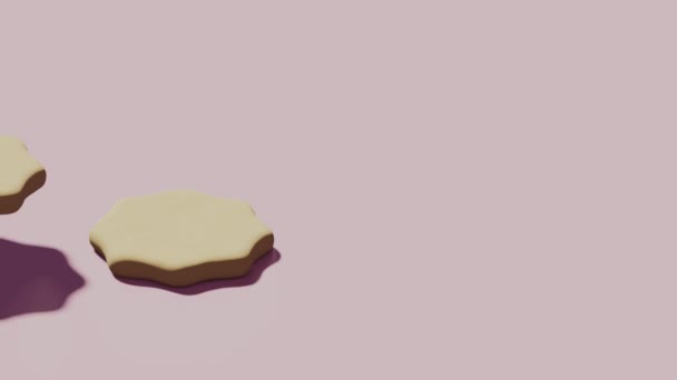 Cup Coffee Cookies Minimal Modern Motion Design Abstract Animation — Stockvideo