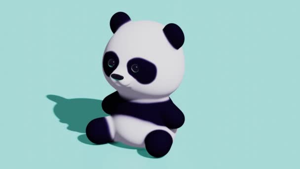 Cute Little Panda Sitting Minimal Modern Seamless Motion Design Abstract — Vídeo de Stock