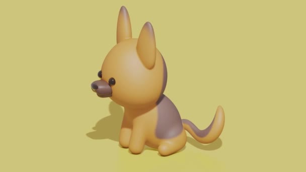 Słodki Pies Pasterski Siedzi Minimalne Nowoczesne Bezszwowe Projektowanie Ruchu Animacja — Wideo stockowe