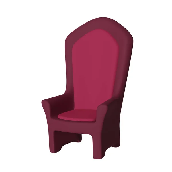 Antiker Stuhl Mit Rotem Stoff Isoliert Auf Weißem Hintergrund Darstellung — Stockfoto