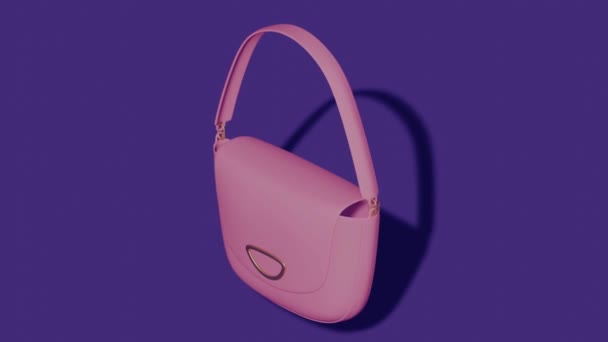 Pinkfarbene Frauentasche Minimal Modernes Nahtloses Bewegungsdesign Animation Einer Abstrakten Schleife — Stockvideo