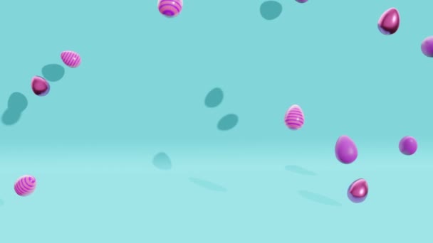 Бузкові Блискучі Яйця Мінімальний Сучасний Дизайн Руху Абстрактна Анімація — стокове відео