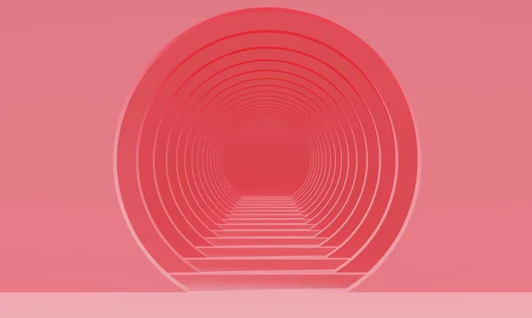 Рожевий Абстрактний Фон Круглими Арками Коридору Дизайн Тла Просування Продуктів — стокове фото
