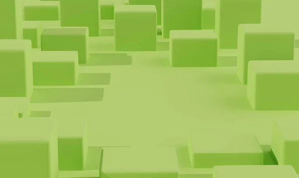 Зелений Абстрактний Фон Кубиками Дизайн Тла Просування Продуктів Візуалізація — стокове фото