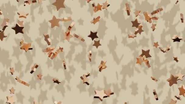 Zlaté Hvězdy Padají Stínem Minimální Moderní Design Pohybu Abstraktní Animace — Stock video