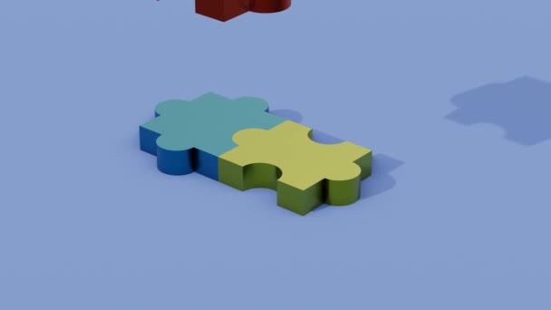 Puzzle Colore Metallico Design Minimale Del Movimento Moderno Animazione Astratta — Video Stock