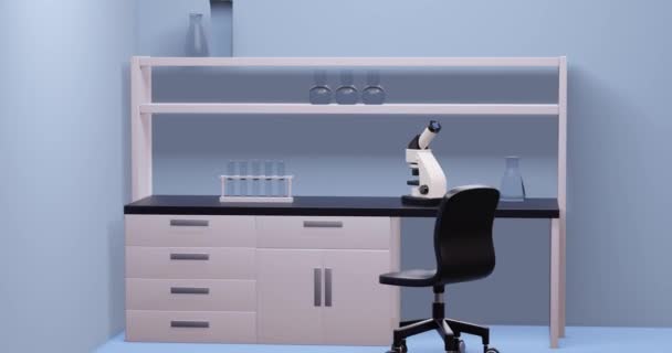 현미경을 실험실 최소한의 현대적인 디자인 애니메이션 — 비디오