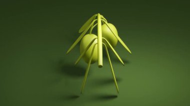 Yapraklı zeytin dalı. Minimum modern kusursuz hareket tasarımı. Soyut döngü canlandırması