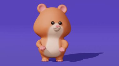 Tatlı hamster çizgi film karakteri. Minimum modern kusursuz hareket tasarımı. Soyut döngü canlandırması