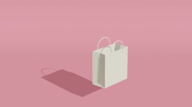 Kağıt alışveriş torbaları. Minimum modern hareket tasarımı. Soyut canlandırma