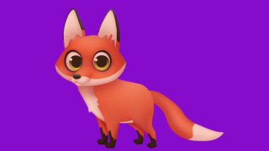 Çizgi film sevimli vahşi tilki. Minimum modern kusursuz hareket tasarımı. Soyut döngü canlandırması