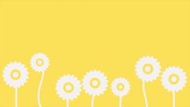 Siluet çiçekleri ayçiçeği. Minimum modern kusursuz hareket tasarımı. Soyut döngü canlandırması