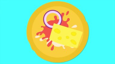 Pizza malzemelerini hazırla. Asgari modern hareket tasarımı