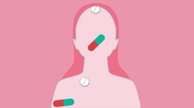 Zihinsel hastalıkların tedavisi. Minimum modern hareket tasarımı. Soyut canlandırma