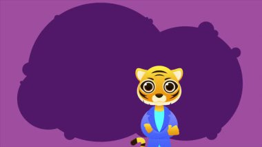 Hayvanlardan oluşan bir iş ekibi. Minimum modern hareket tasarımı. Soyut canlandırma