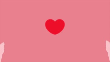 Eller kalbi korur. Minimum modern hareket tasarımı. Canlandırma 2D