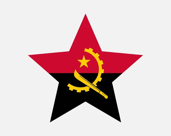 Angola Star Flag Een Angolese Vlag Land Nationale Banner Ikoon — Stockvector