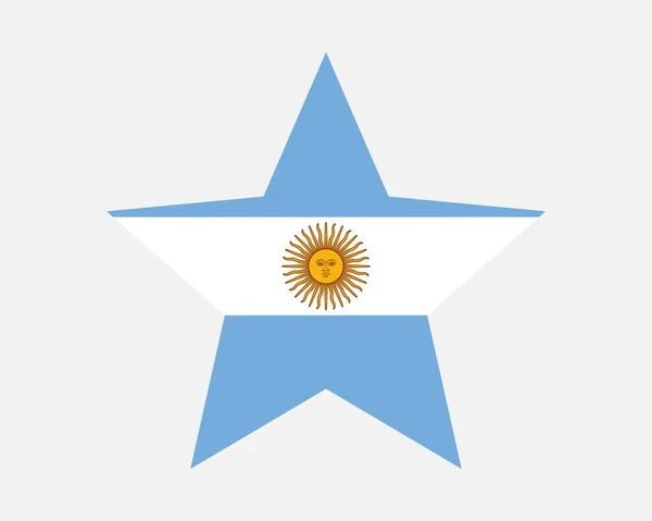 アルゼンチンのスターフラッグ アルゼンチンの星型旗 アルゼンチンアルゼンチン国バナーアイコンシンボルベクトル2Dフラットアートワークグラフィックイラスト — ストックベクタ