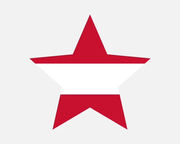 オーストリアのスターフラッグ オーストリアの星型旗 カントリー ナショナル バナー アイコン シンボルベクトル2D平面アートワークグラフィックイラスト — ストックベクタ