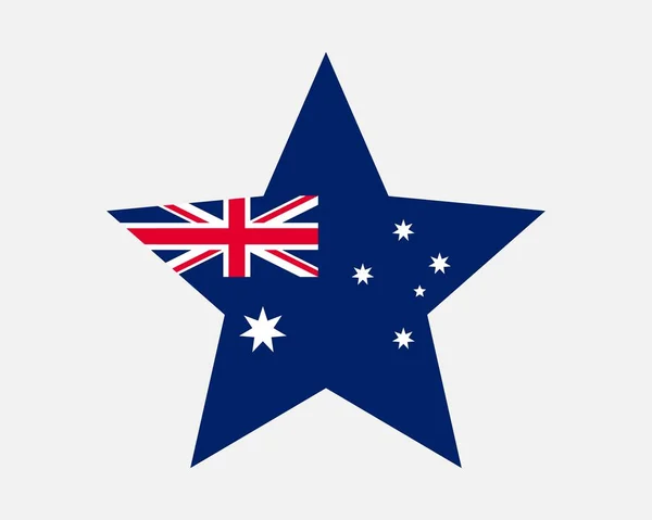 Avustralya Yıldız Bayrağı Avustralya Yıldız Şekli Bayrağı Aussie Aus Ülke — Stok Vektör