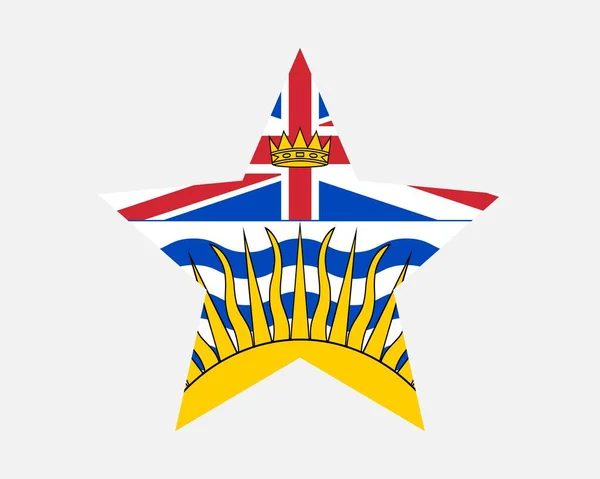 Britská Kolumbie Kanada Star Flag — Stockový vektor