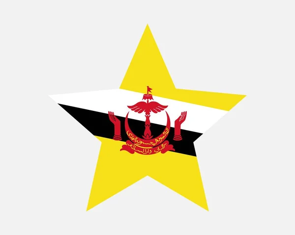 Brunei Star Flag Bruneian Star Shape Flag Brunei Darussalam Land — Stock vektor