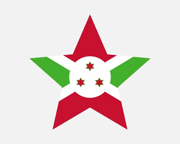 Burundi Star Flag Drapeau Forme Étoile Umurundi Abarundi Pays Bannière — Image vectorielle