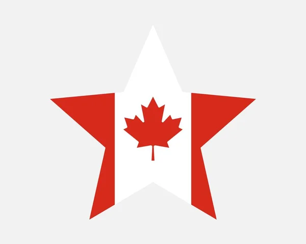 カナダスターフラッグ カナダの星型旗 カントリー ナショナル バナー アイコン シンボルベクトル2D平面アートワークグラフィックイラスト — ストックベクタ
