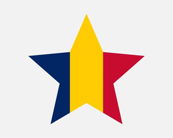 Τσαντ Σταρ Φλαγκ Σημαία Σχήμα Καντίνας Χώρα Εθνικό Banner Εικονίδιο — Διανυσματικό Αρχείο