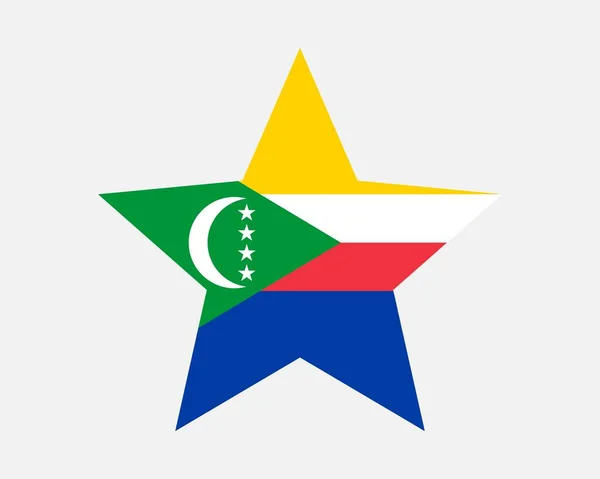 Komorská Hvězdná Vlajka Comorian Star Shape Flag Union Comoros Country — Stockový vektor